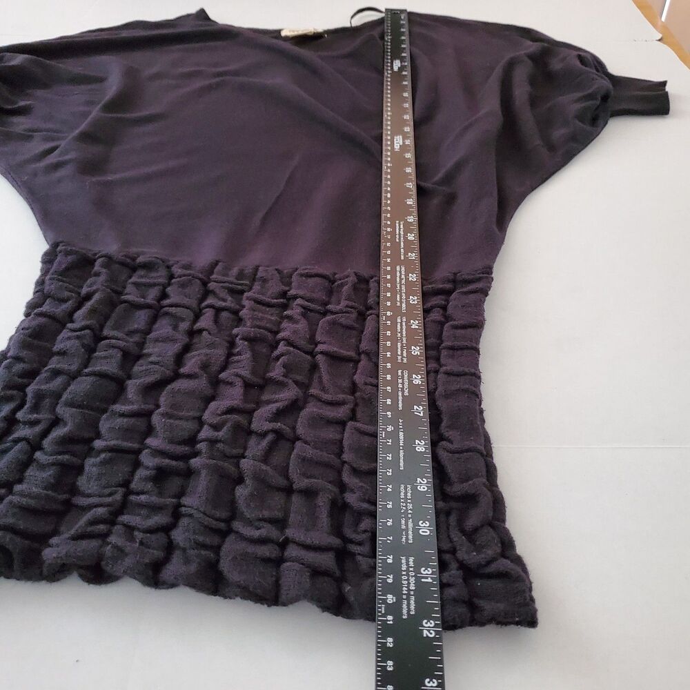 Arden B Black Dolman Sleeve Smocked Waist Tunic Top Sweater Sz XS Whimsigoth Y2K - Picture 7 of 8